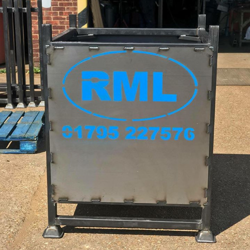 Front shot of RML metal bin